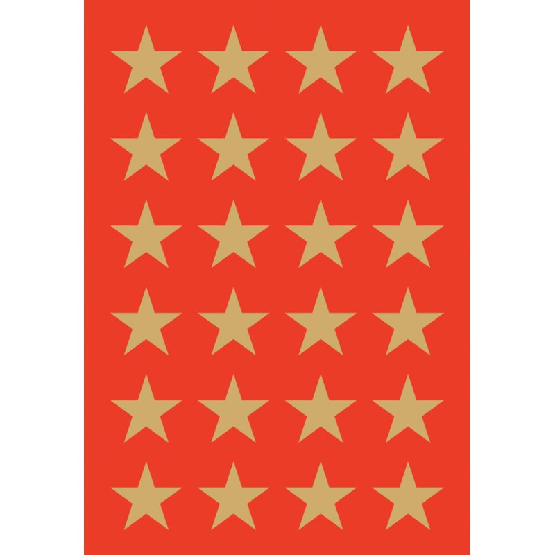 Gouden ster-stickers 33 mm, feestdecoratie