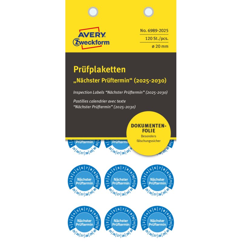 Controlestickers 'Volgende inspectie', 2026-31