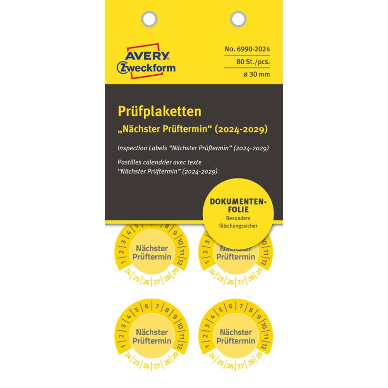 Controlestickers 'Volgende inspectie', 2026-31