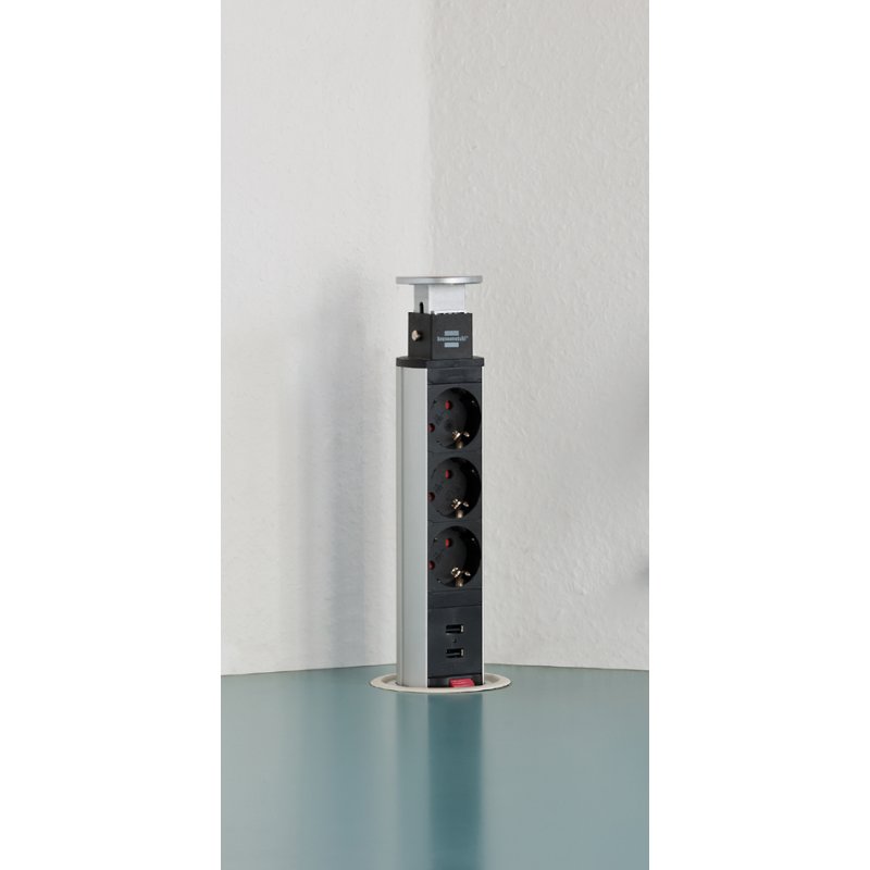 Brennenstuhl Tower Power inbouwstopcontact 3-voudig met USB