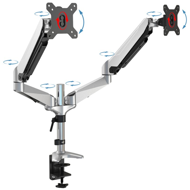 DIGITUS Dubbele monitor arm voor LCD/LED-schermen, met klemvoet