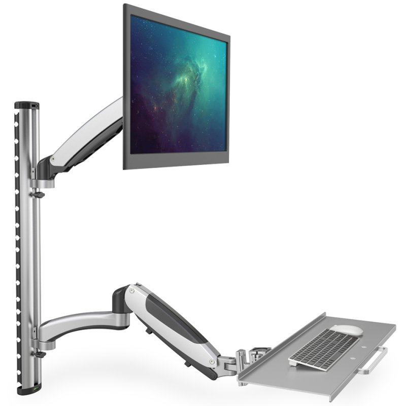 DIGITUS monitorarm met toetsenbordhouder voor 27 inch schermen