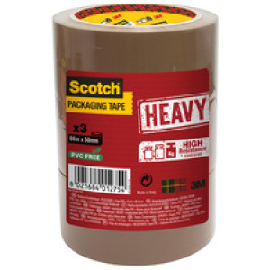 3M Scotch Verpakkingstape HEAVY, 50 mm x 66 m, bruin