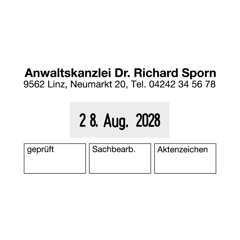 Datumstempel Professional 6-regelig