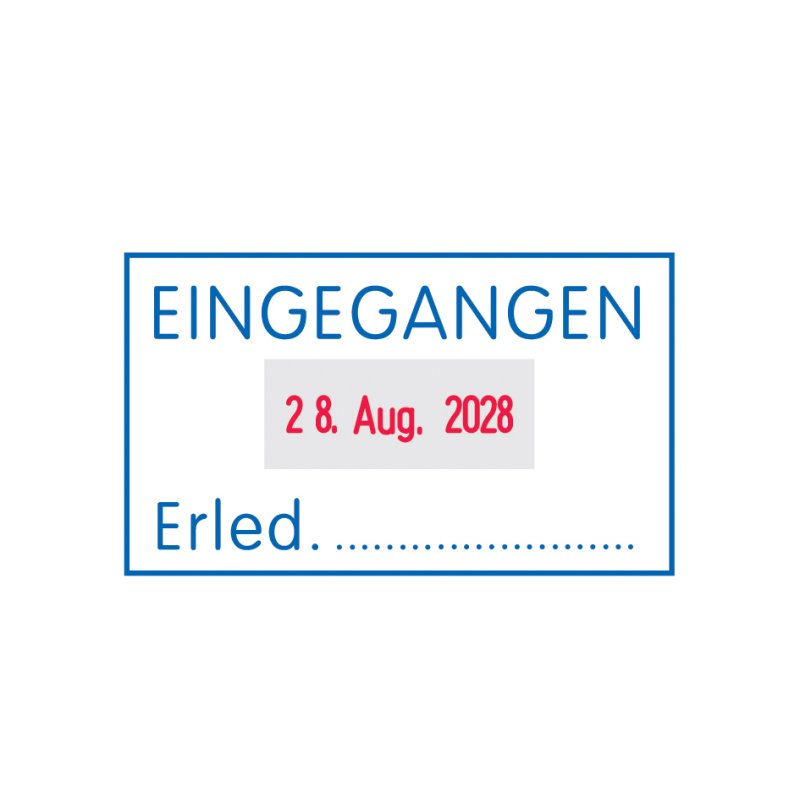 trodat datumstempel Professional 4.0 5460/L, EINGEGANGEN, blauw/rood, 54 x 31 mm