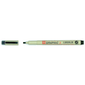 SAKURA grafiekstift PIGMA GRAPHIC 3, zwart, 3,0 mm, permanente inkt