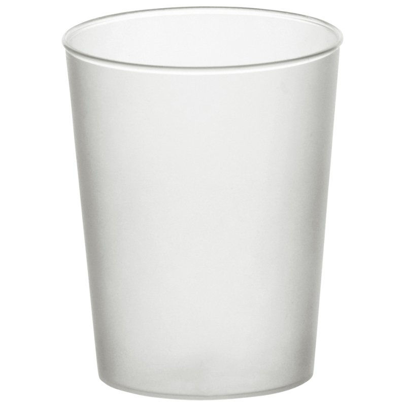 Gepolijste plastic borrelglaasjes van 4 cl.