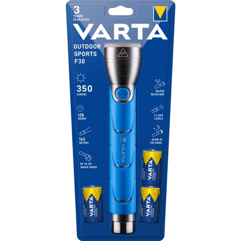 VARTA LED zaklamp Outdoor Sports F30 met 3 C batterijen