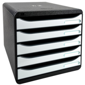 EXACOMPTA ladekast BIG-BOX PLUS 5 laden zwart