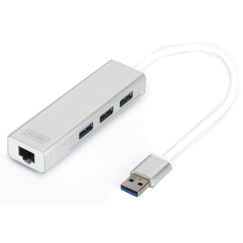 USB 3.0 Hub met 3 poorten & Gigabit Netwerkaansluiting
