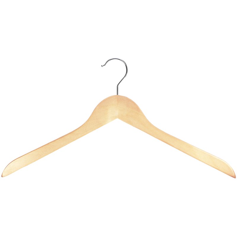 Houten kledinghangers zonder brug, naturel