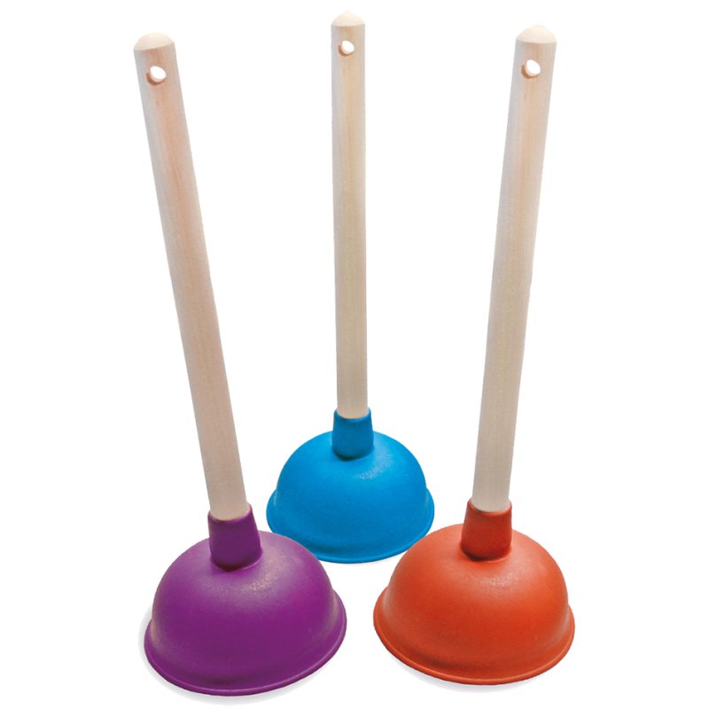 Peggy Perfect ontstopper met zuignap, diameter 140 mm, houten steel 370 mm