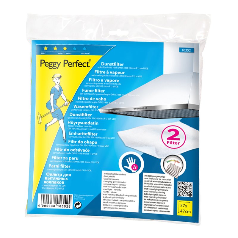 Peggy Perfect dampfilter zacht, met wisselhandschoen.