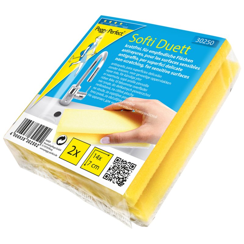 Peggy Perfect schoonmaaksponzen Softi Duett, 2 stuks