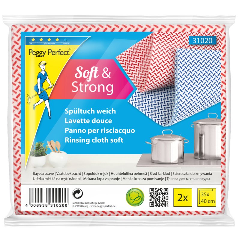 Peggy Perfect vaatdoekjes zacht, 2 stuks