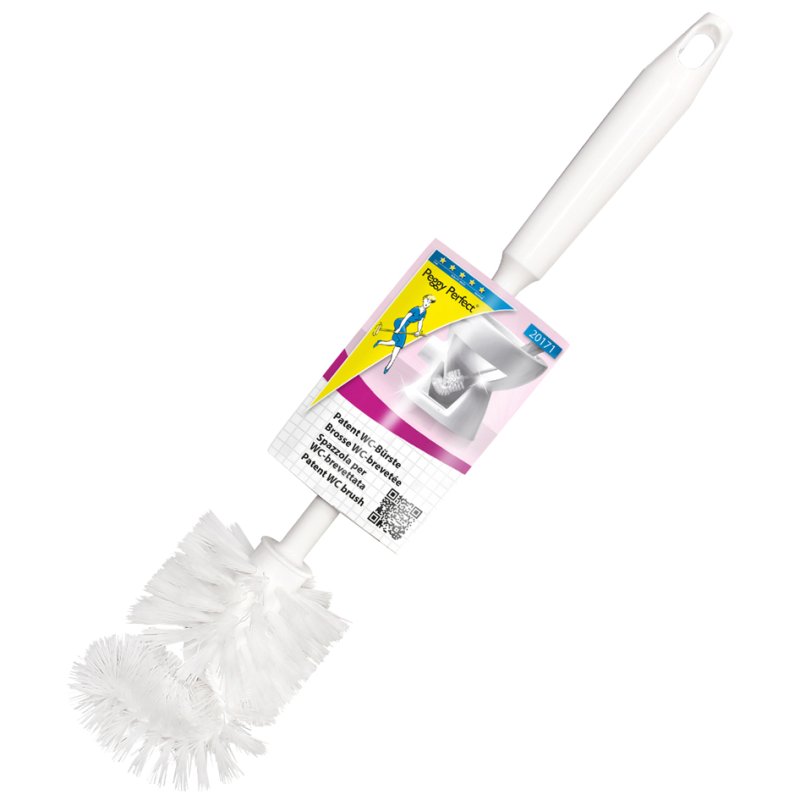 Peggy Perfect toiletborstel rond wit kunststof 40cm
