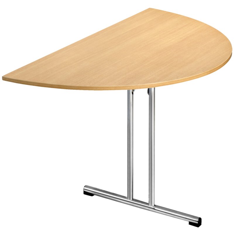 SODEMATUB klapbaar bureau Chromeline1, beuken, halfrond, 1.400 mm