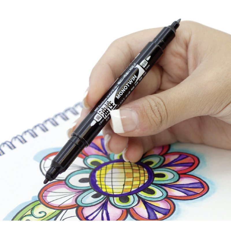 Tombow dubbele fineliner MONO twin, zwart
