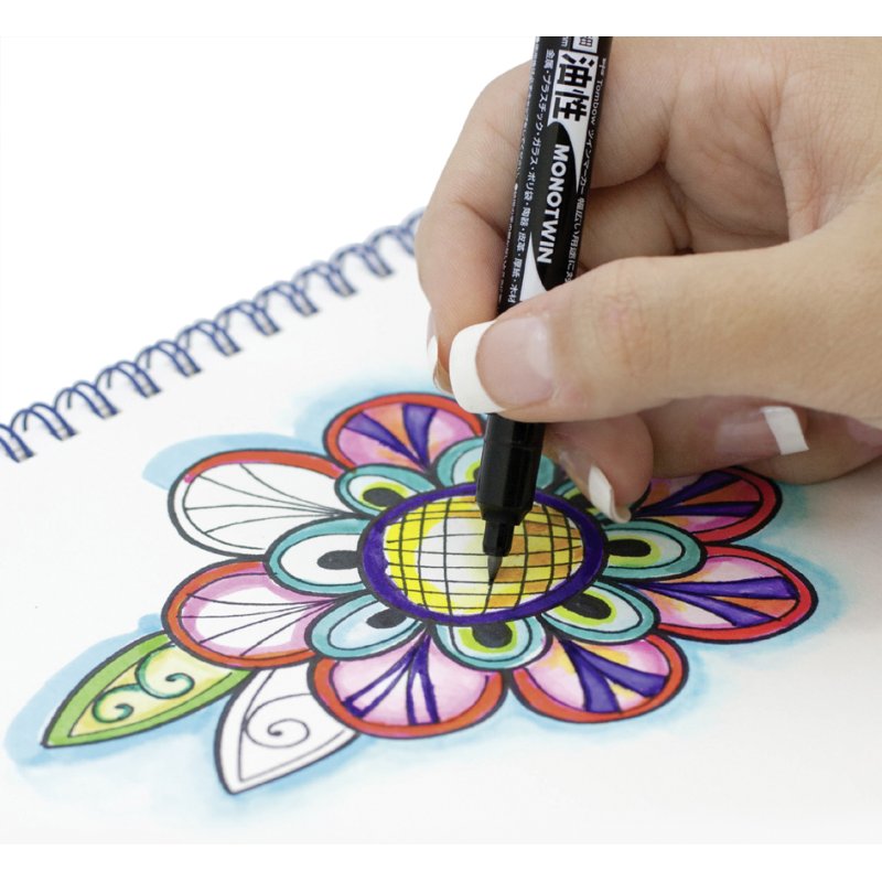 Tombow dubbele fineliner MONO twin, zwart