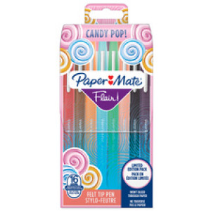 Paper Mate viltstiften Flair 'Candy Pop', etui met 16 stuks