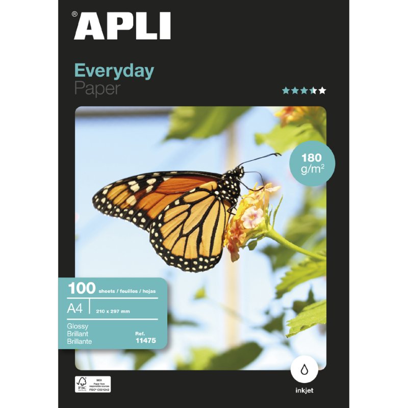 APLI fotopapier A4 180g/m² hoogglans