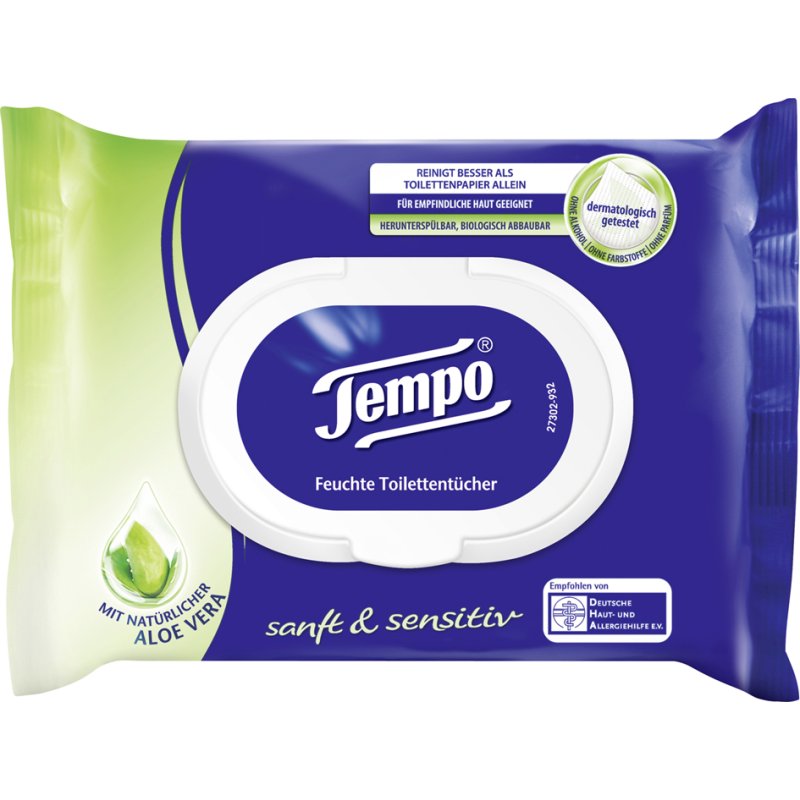 Tempo vochtige toiletdoekjes zacht & verzorgend met kamille