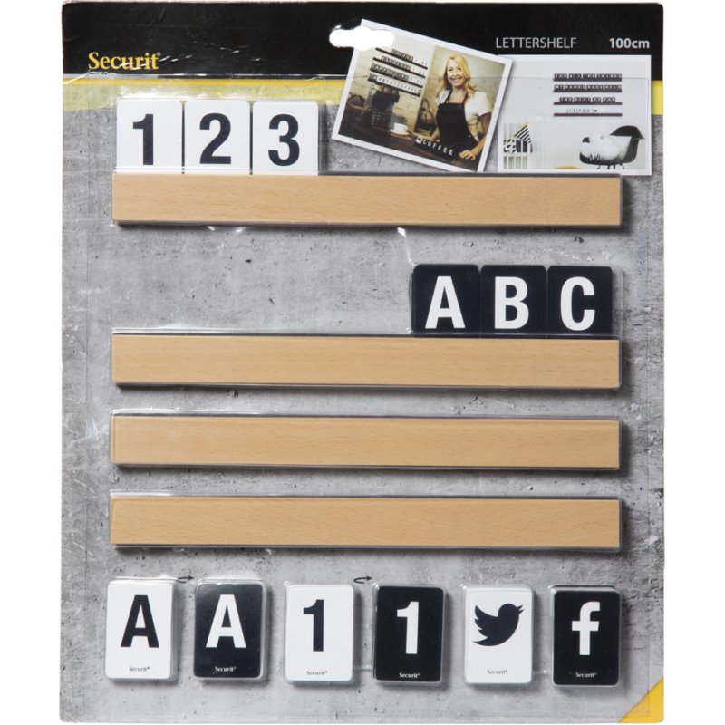 Securit letterplank LETTER SHELF, teakhout