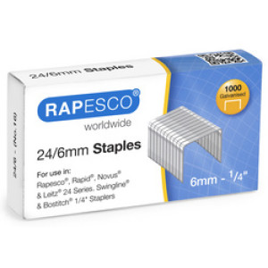 Rapesco nietjes 24/6 verzinkt 1000 stuks