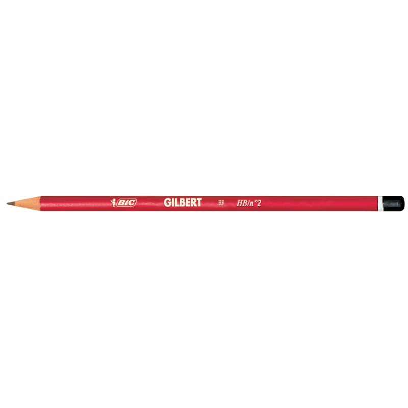 BIC ronde potloden HB, rood gelakt.