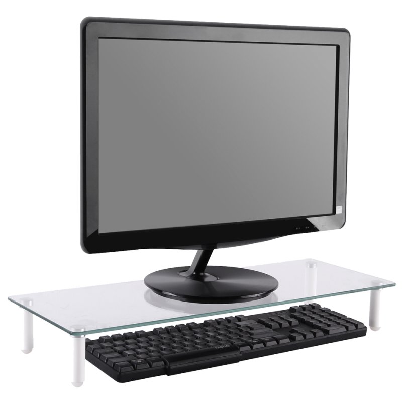 DIGITUS monitorstandaard glas wit