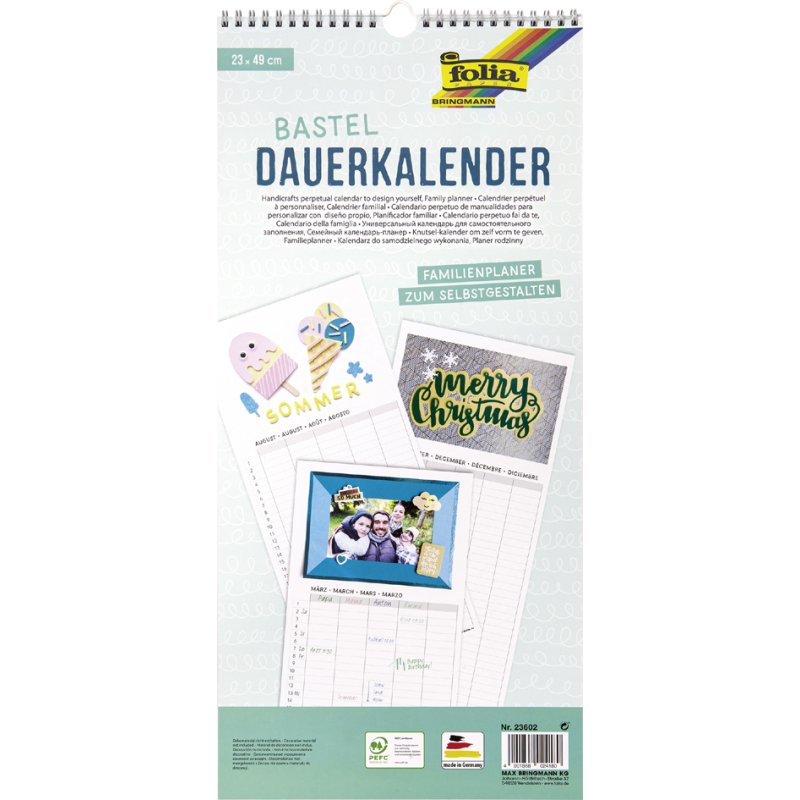 Creatieve wandkalender 'Familieplanner', 230 x 490 mm