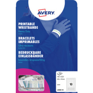 AVERY Zweckform - Evenementenbandjes - 265 x 18 mm - Bedruikbaar - Wit