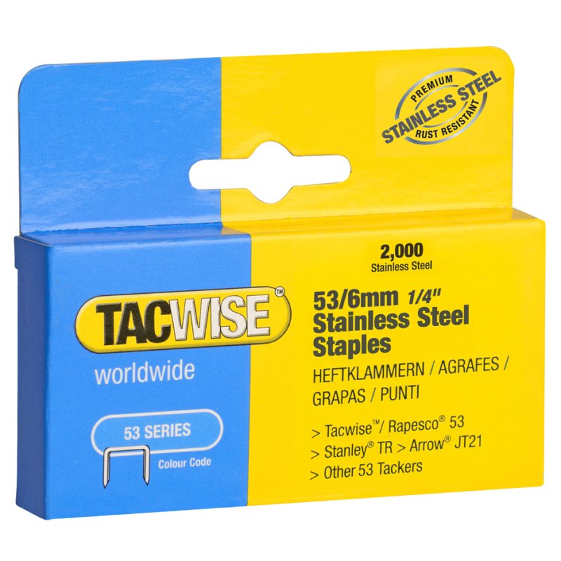 TACWISE Nieten 53/10 mm roestvrijstaal 2000 stuks