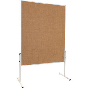FRANKEN moderatietafel U-Act!, jute bruin, 1200 x 1500 mm, wit metalen frame