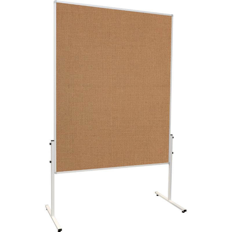 FRANKEN moderatietafel U-Act!, jute bruin, 1200 x 1500 mm, wit metalen frame