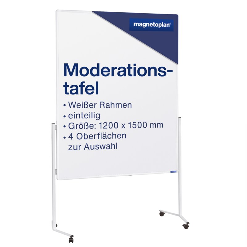 magnetoplan moderatietafel Moderat, 120x150 cm, wit, aluminium frame