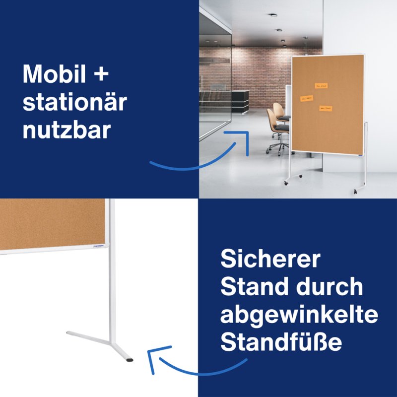 magnetoplan moderatietafel Moderat120x150, naturkurk, wit aluminium frame, 1200 x 1500 mm