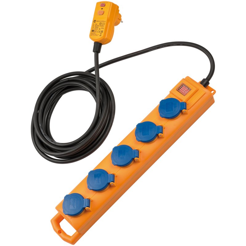 Brennenstuhl stekkerdoos Super-Solid IP54 5-voudig met aardlekschakelaar