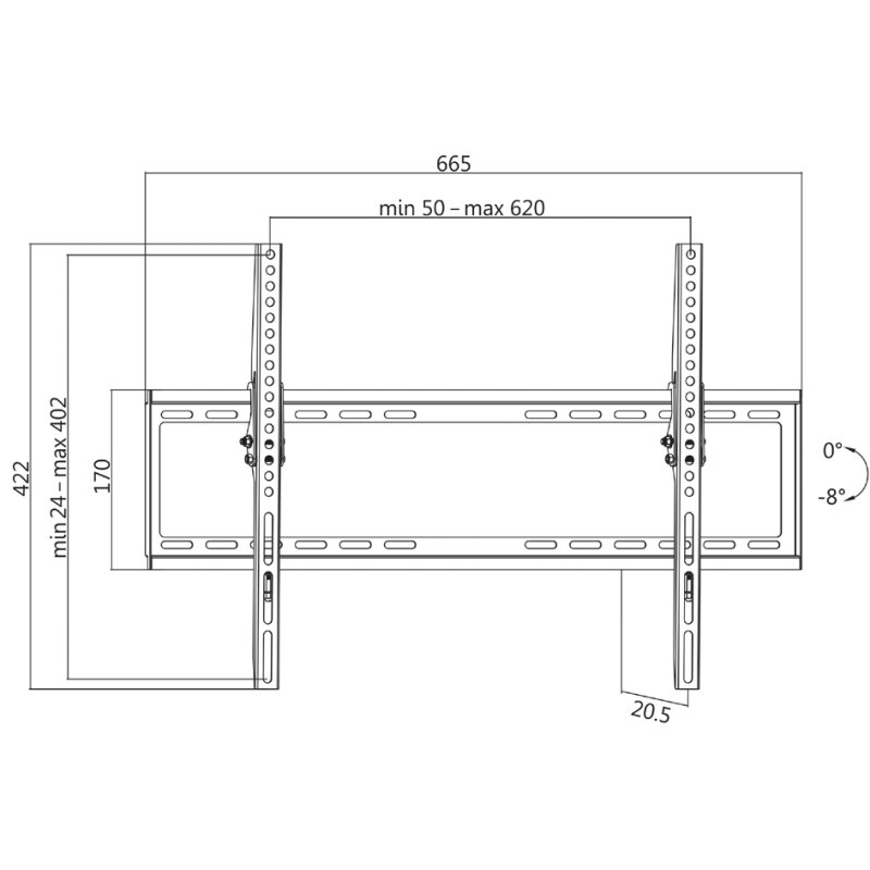 LogiLink TV-wandbeugel kantelbaar voor 37-70 inch (96-178 cm)