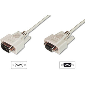 DIGITUS 9-polige Sub-D kabel, stekker naar koppeling, 3,0 m