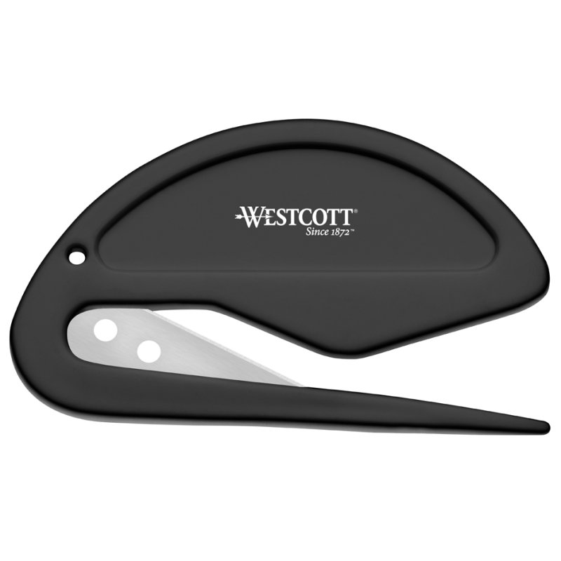WESTCOTT briefopener 2-in-1 met kunststof handgreep zwart