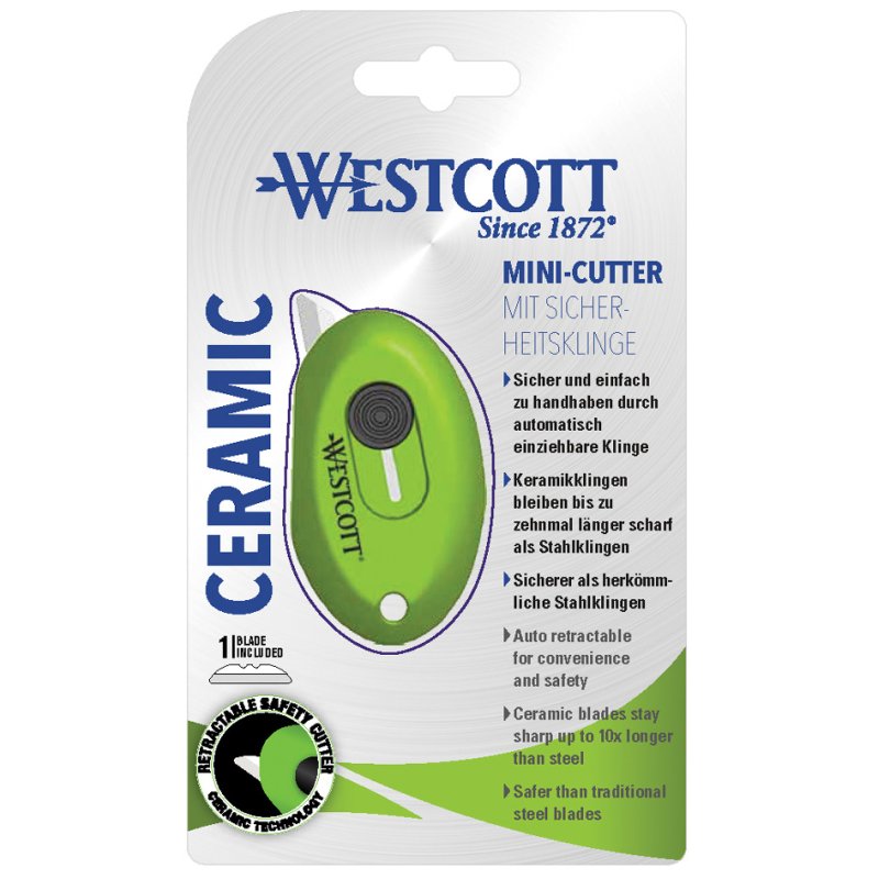WESTCOTT mini-cutter met keramische mesje, 31 mm, groen