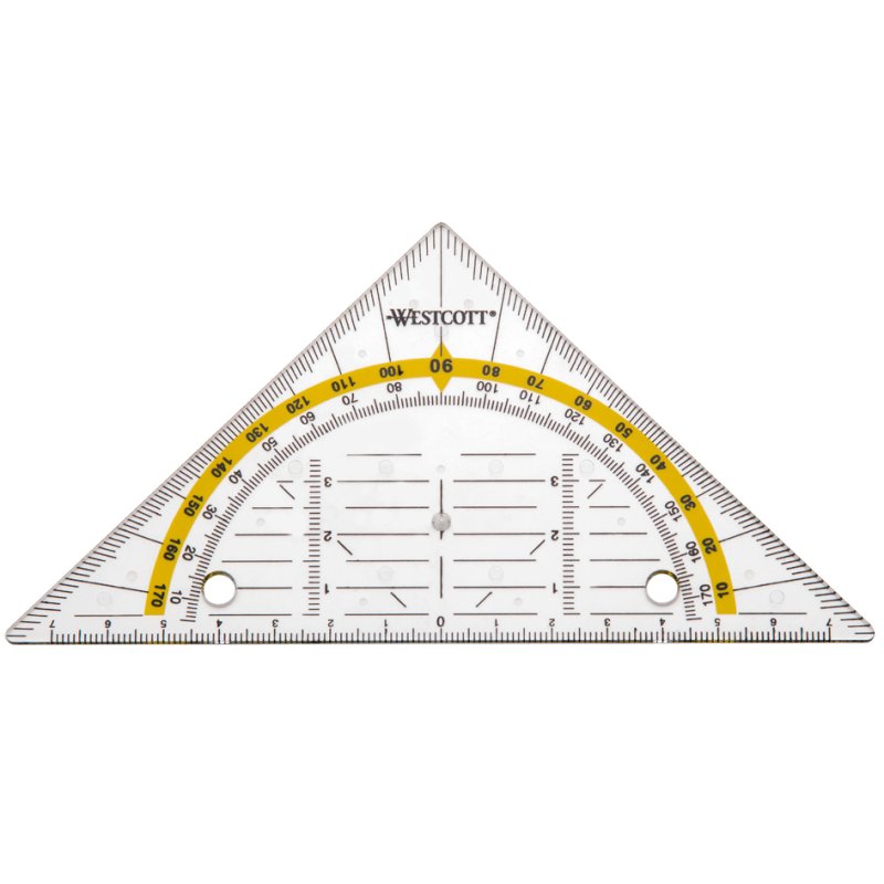 WESTCOTT meetdriehoek perforatie, hypotenusa 140 mm