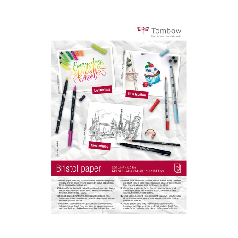 Tombow tekenblok 'Bristol', A4-formaat, blanco, 250 g/m²