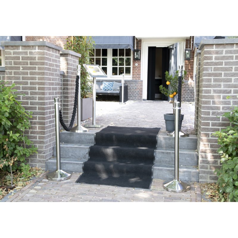 Securit afzetpaal systeem Classic - paal met voet chroom