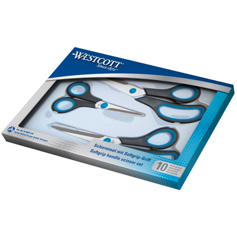 WESTCOTT scharen Easy Grip set, 3 stuks, lengtes 130+210+250 mm