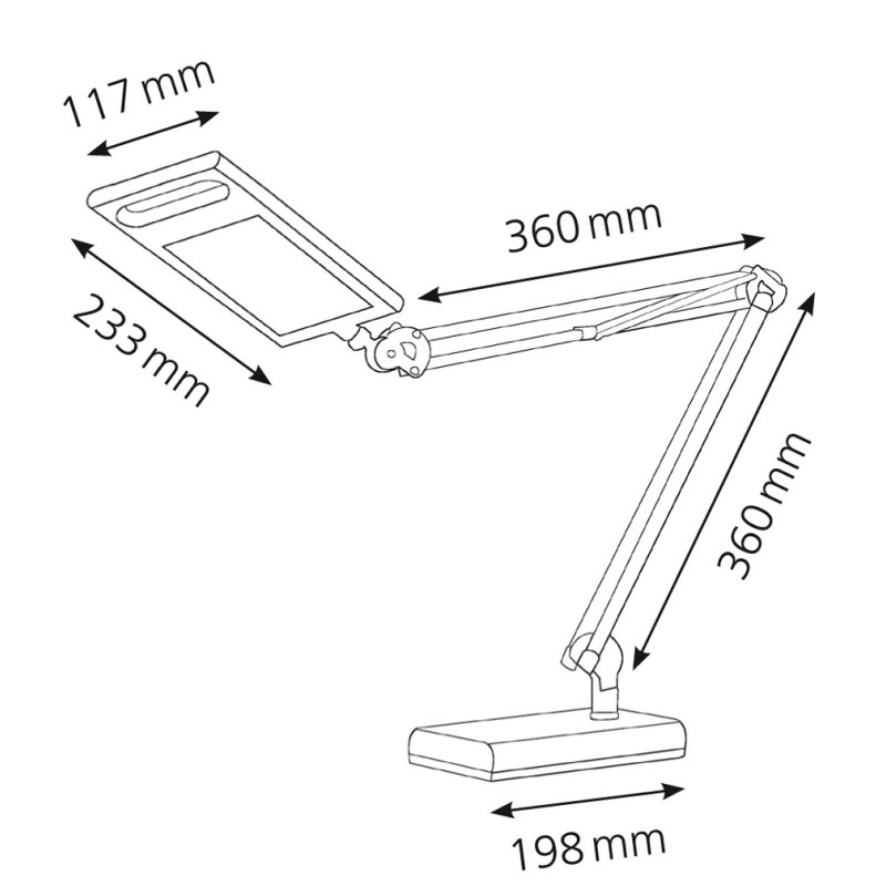 Hansa LED-bureaulamp 4 Work met voet en klem, antraciet