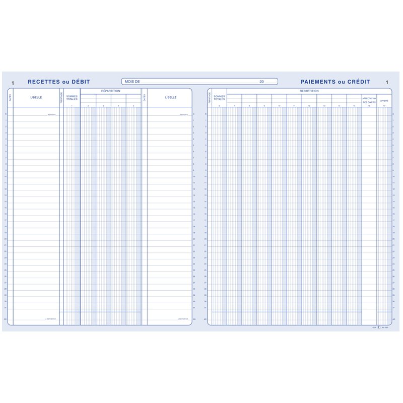 Kassa/bank/giroblokkendoos voor financiële administratie