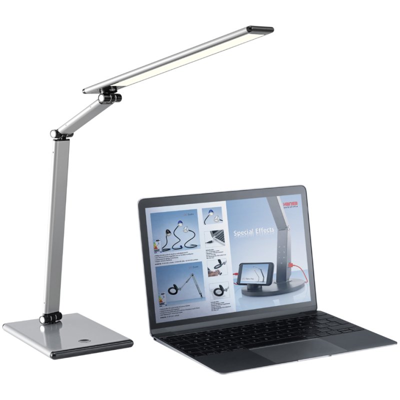 Hansa LED-bureaulamp Slim, ruimte-zilver