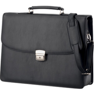 Aktetas 'Anzio', namaak leer, zwart